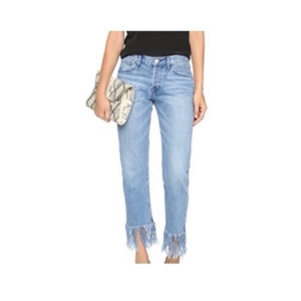 3x1‎ Straight Cropped Fringe Jeans
